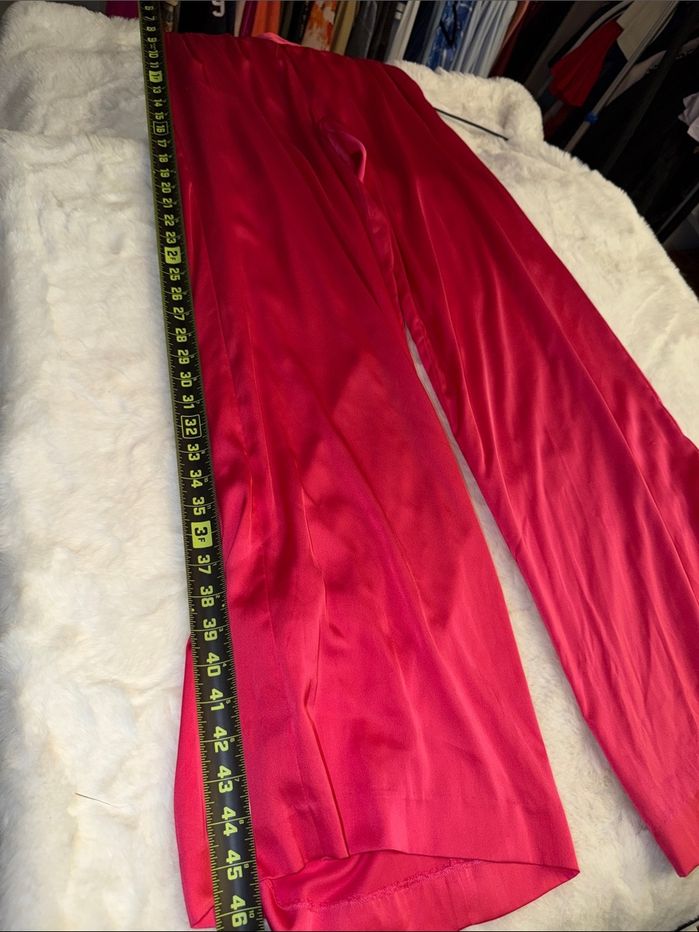 Bright Fuchsia Satin Pants